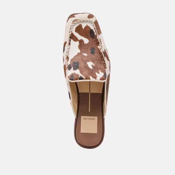 NEW DOLCE VITA women's bradley calf hair flats in cocoa taurus - Picture 8 of 9